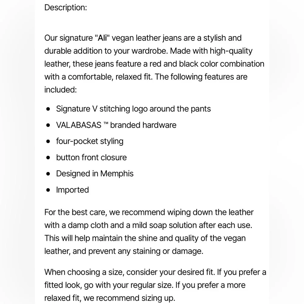 NWT MEN’S VALABASAS STACKED "ALI" RED BLACK LEATHER PANTS SIZE 30 - Picture 7 of 13